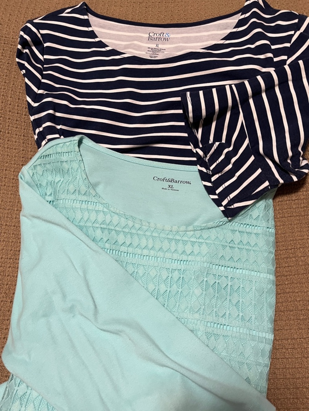 2 Women’s Knit Croft & Barrow Tops— Size XL